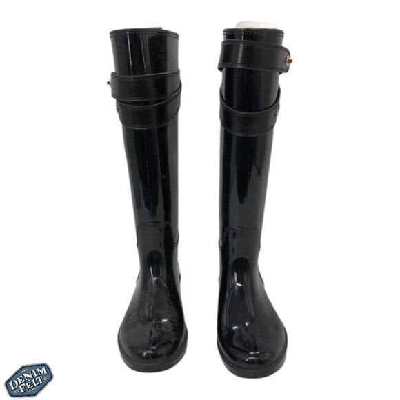 COACH Women’s ‘Talia' Black Waterproof Tall Designer Rain/Snow Boots | NEW!! - Picture 2 of 16
